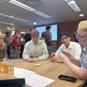 Students playing a game