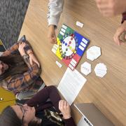 Students playing a game