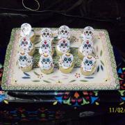Cupcakes decorated with sugar skulls