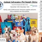 Photograph of Animal Advocates: Pet Supply Drive flyer.