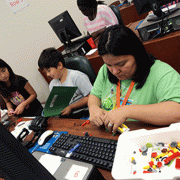Children using LEGO software
