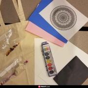 Photo of tote bag and craft materials