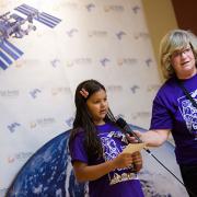 Children participating in NASA downlink