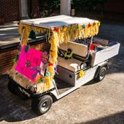 Decorated golf cart for bookmobile