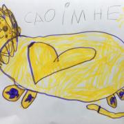 Kids drawing of a lion.