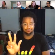 Photo of group of people participating in Deaf Storyslam on Zoom