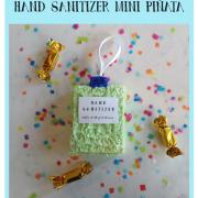 Hand sanitizer-shaped mini piñata