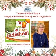 Flyer for Happy Healthy Holiday book suggestion from staff