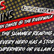 Heroes and Villains: Teen Dance @ the Riverwalk flier