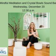 Flyer for meditation and crystal bowls program at Tavares Public Library