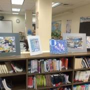 Pieces from the arts education programs are also displayed around the library.