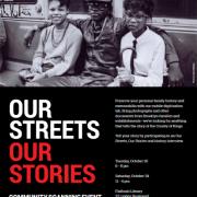 Our Streets, Our Stories flier