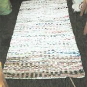 A plarned sleeping mat, made from upcycled plastic bags. 