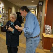 When older adults needed camera help, a teaching assistant and librarian were there to help.