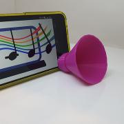 3D-printed enhancer speaker for cell phone speakers