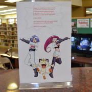 Pokethon signage in the library