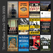 Various covers of true crime books used in the book club.