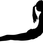 Yoga pose silhouette for demonstration