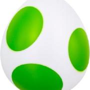 Easter egg with green polka dots