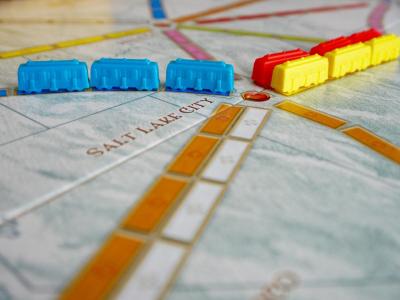 wooden pieces on a game board