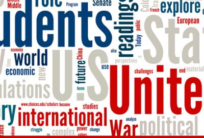 Word cloud: students, unite, international, world