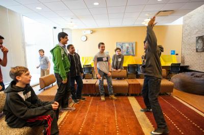 Teens participating in activity