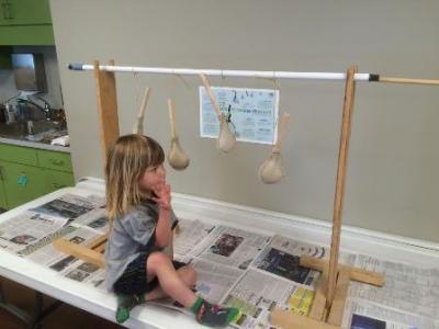 Child with drying shakers