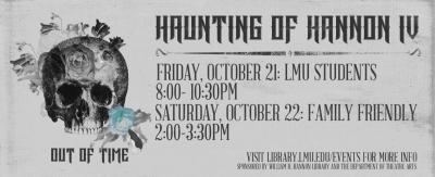 Digital graphic for Haunting of Hannon Library 2016