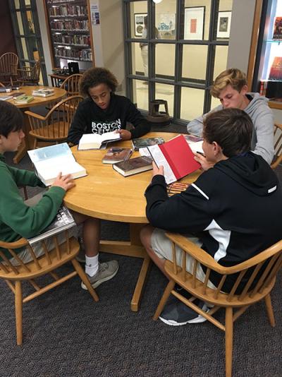 Kids participating in book speed dating